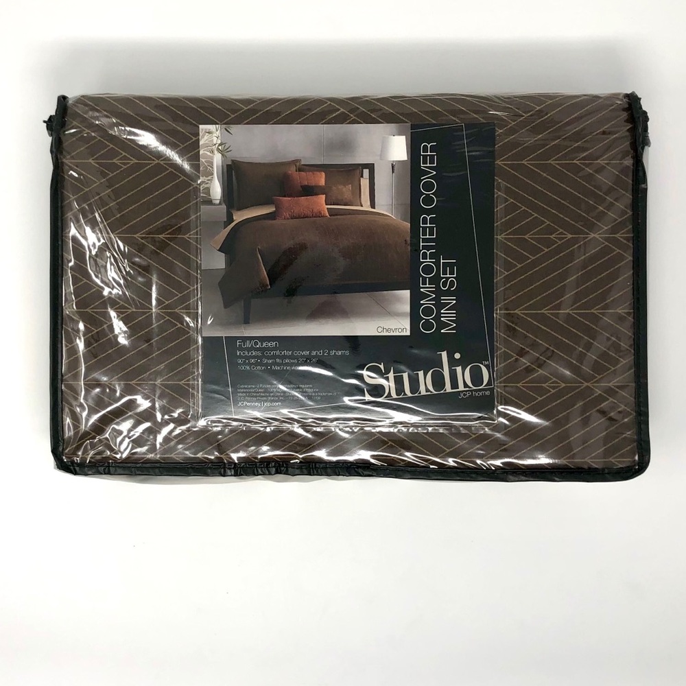 COTTON COMFORTER COVER AND SHAMS NEW BROWN